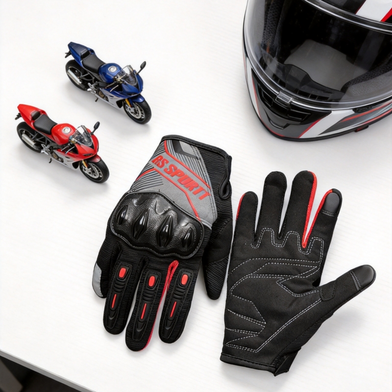 Motorcycle Gear Mesh - قفازات دراجات نارية RS كاملة الأصابع،