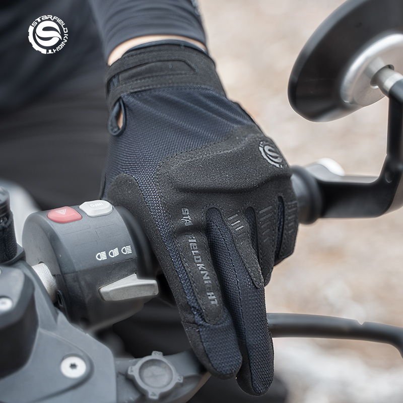 Motorcycle Gear Mesh - قفازات ستار فيلد نايت السوداء للدراجات