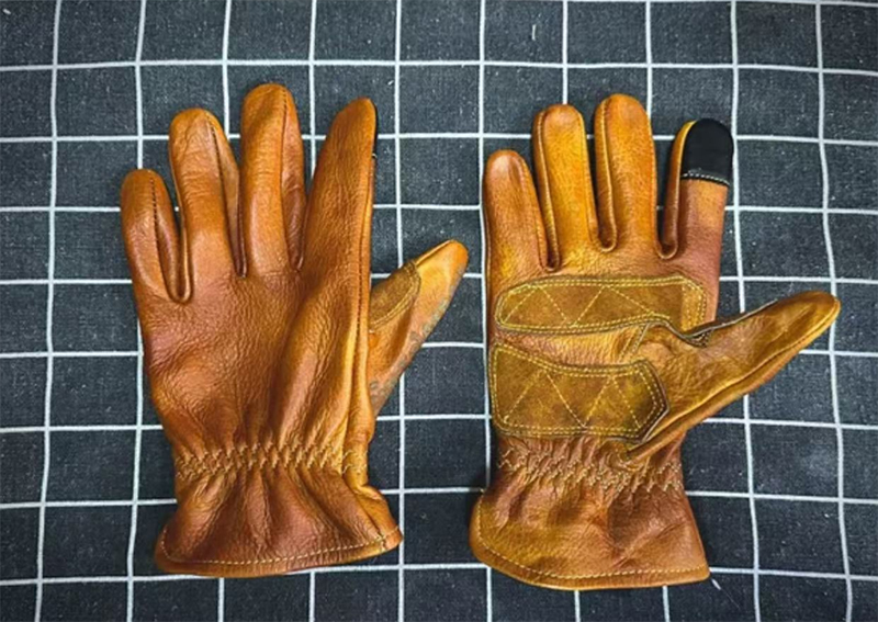 اليدوية جلد طبيعي الرجعية دراج - مراجعة Motorcycle Gear Gloves وسعره
