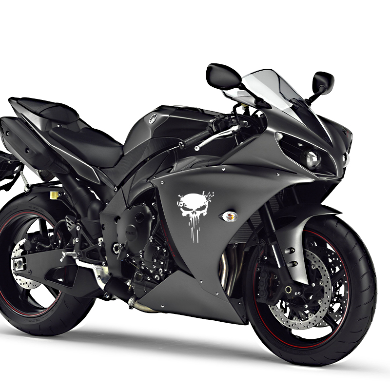 ملصقات جمجمة عاكسة للدراجة الن - مراجعة Motorcycle Gear Hub وسعره