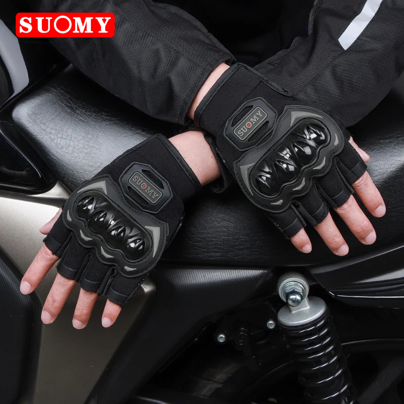 قفازات دراجة نارية بنصف إصبع ل - مراجعة Motorcycle Gear Gloves وسعره