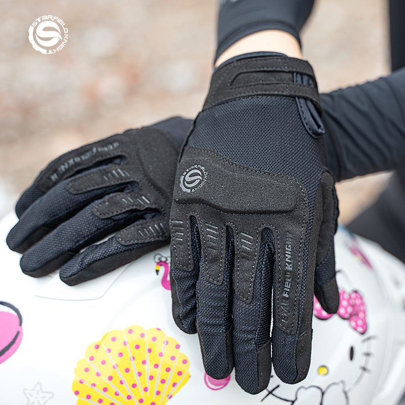 قفازات ستار فيلد نايت السوداء  - مراجعة Motorcycle Gear Mesh وسعره